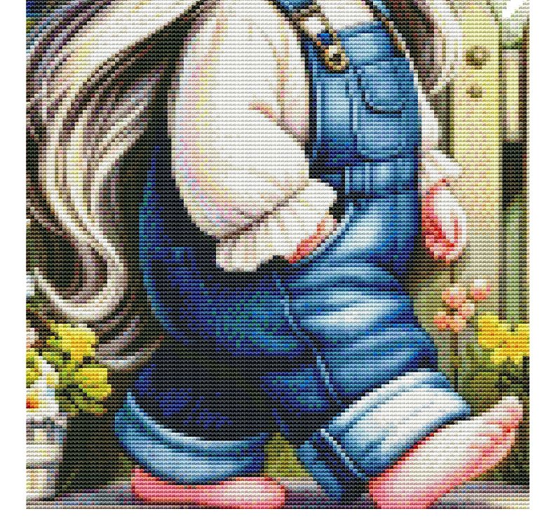 GF3126 Gardener Girl cross-stitch detail 4