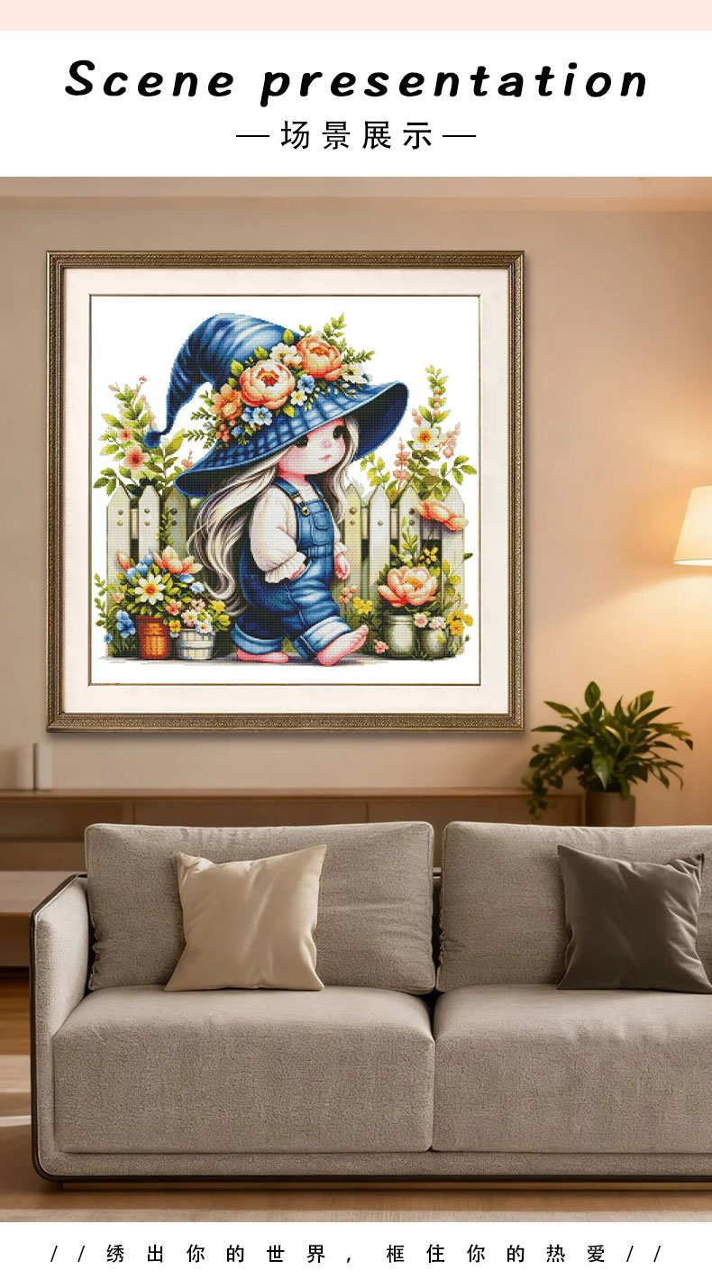 GF3126 Gardener Girl cross-stitch detail 7
