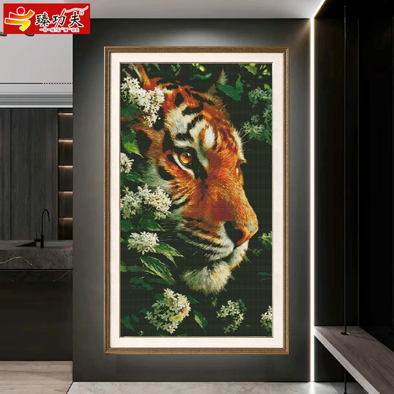 GF3127 Tiger Among Flowers Cross-Stitch Kit - 图片 3