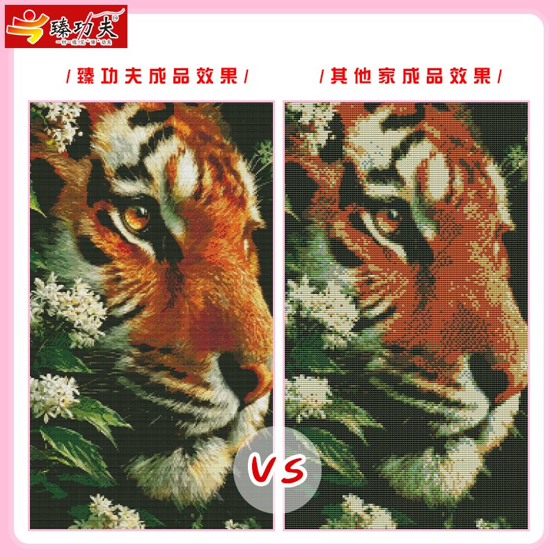 GF3127 Tiger Among Flowers Cross-Stitch Kit - 图片 6