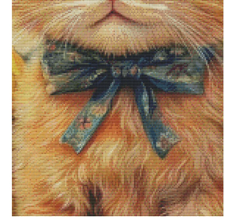 GF3128 Straw Hat Kitten cross-stitch detail 4
