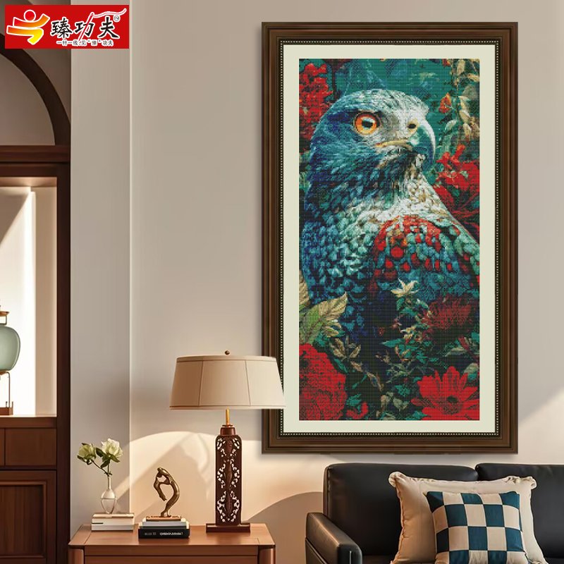 GF3129 Azure Feather Eagle Cross-Stitch Kit - 图片 3