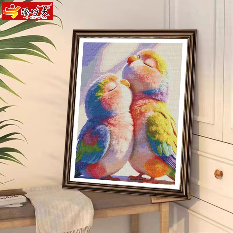 GF3133 Colorful Feather Companions Cross-Stitch Kit - 图片 4